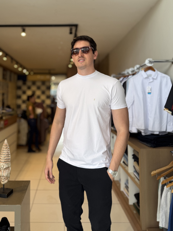 Camisa Meia Gola Branca Masculina - Marfim Moda Masculina