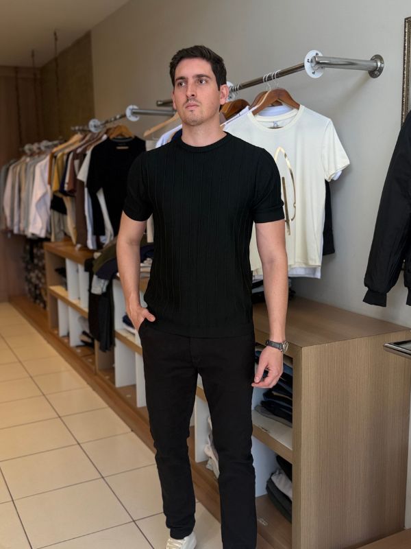 Camisa Gola Careca Preta - Marfim Moda Masculina