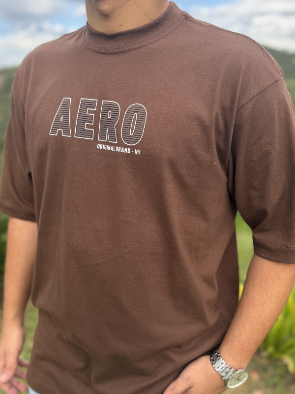 Camisa Aeropostale Marrom Over Size - Marfim Moda Masculina
