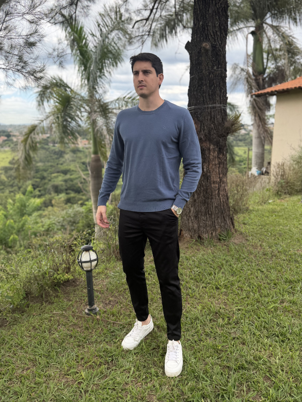 Suéter Ogochi Azul - Marfim Moda Masculina