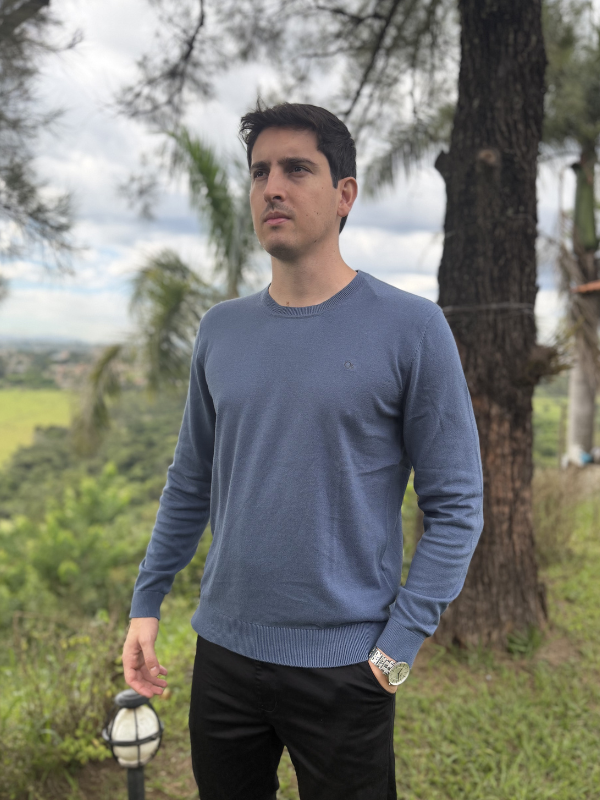 Suéter Ogochi Azul - Marfim Moda Masculina