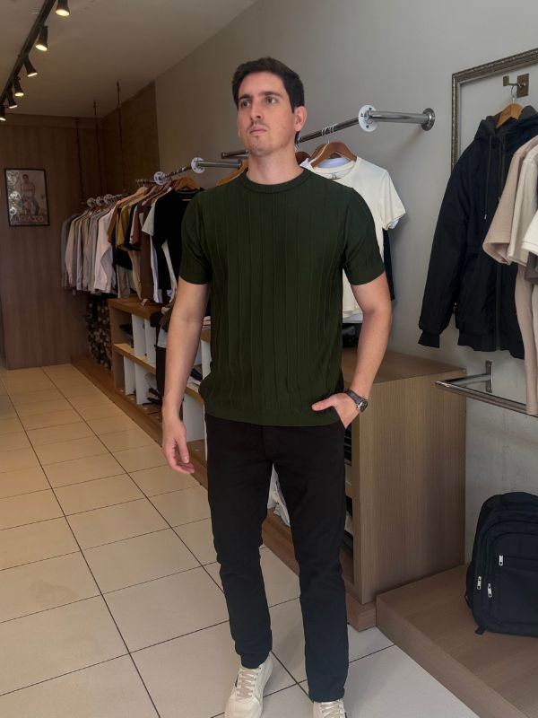 Camisa Gola Careca Verde - Marfim Moda Masculina