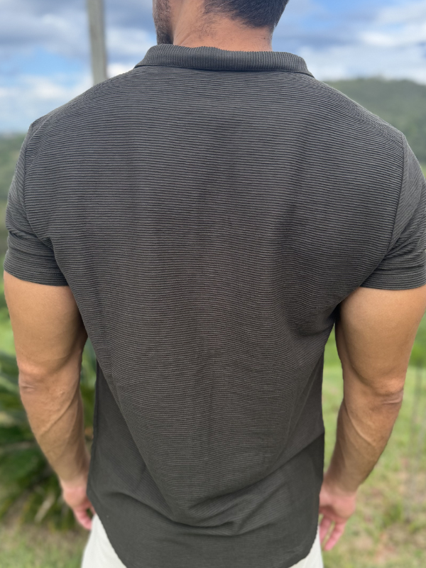 Camisa Social M/Curta Cinza - Marfim Moda Masculina