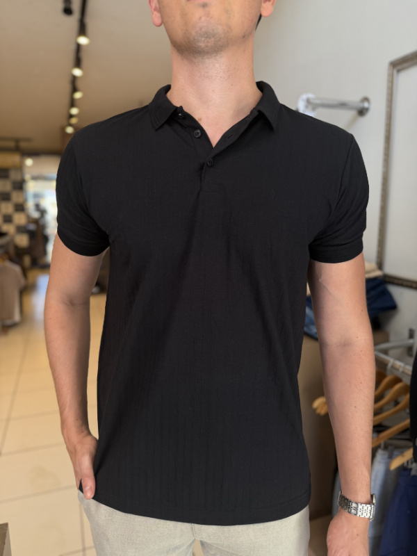 Polo Sibra Preta - Marfim Moda Masculina