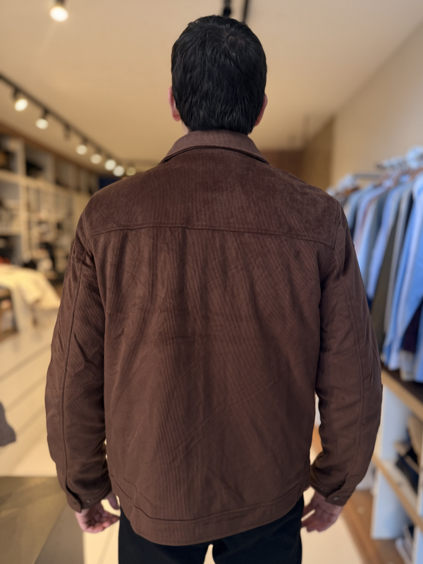 Jaqueta Suede Texturizado Premium - Marfim Moda Masculina