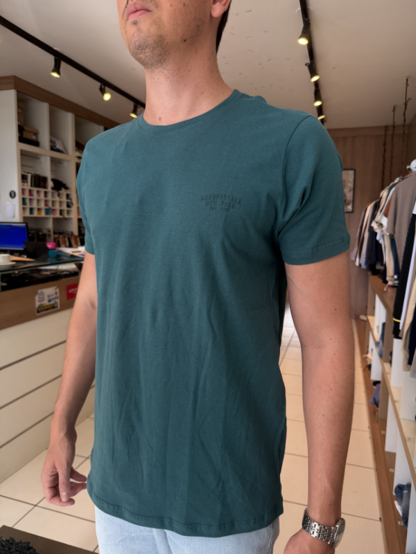 Camisa Aeropostale Básica Verde Escuro- Marfim Moda Masculina