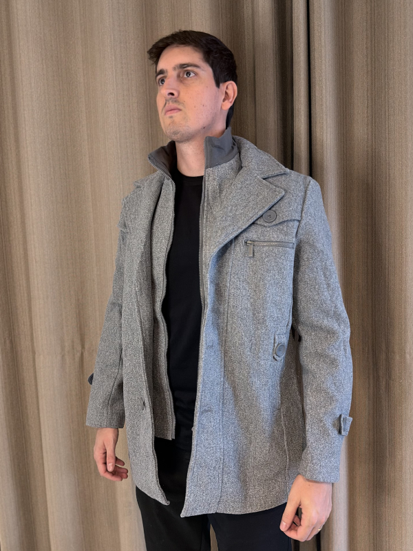 Sobretudo Gola Dupla - Marfim Moda Masculina