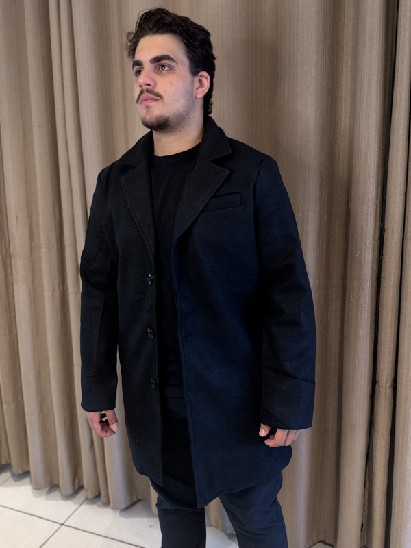 Sobretudo de Lã Batida - Marfim Moda Masculina