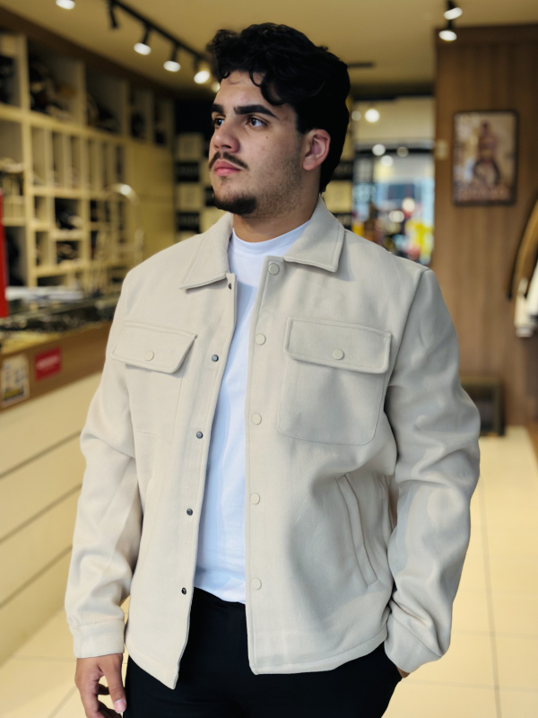 Jaqueta Veneza de Lã Batida - Marfim Moda Masculina