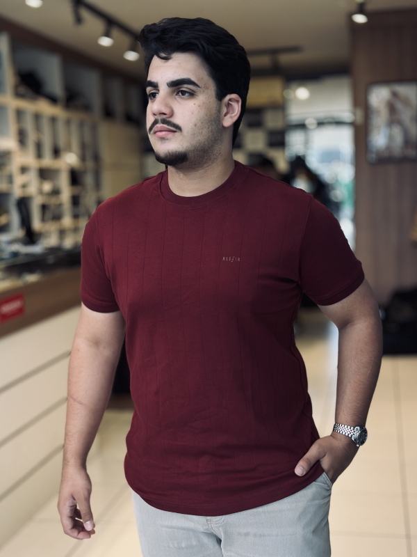Camiseta Suede Texturizada - Marfim Moda Masculina