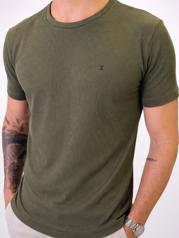 Camisa Drazo Texturizada Verde Musgo Masculina - Marfim Moda Masculina