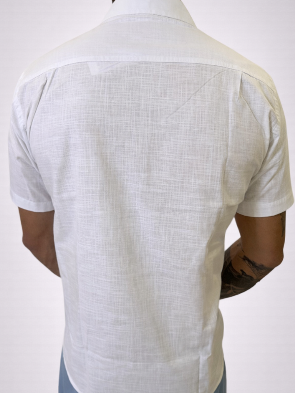 Camisa Drazo M/Curta com Botões Branca Masculina - Marfim Moda Masculina
