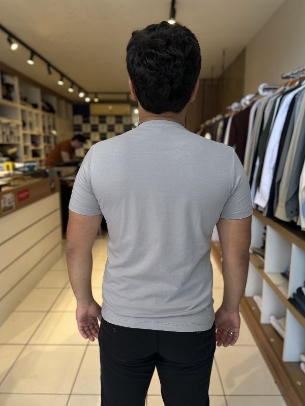 Camisa Algodão Egípcio Cinza Fosco - Marfim Moda Masculina