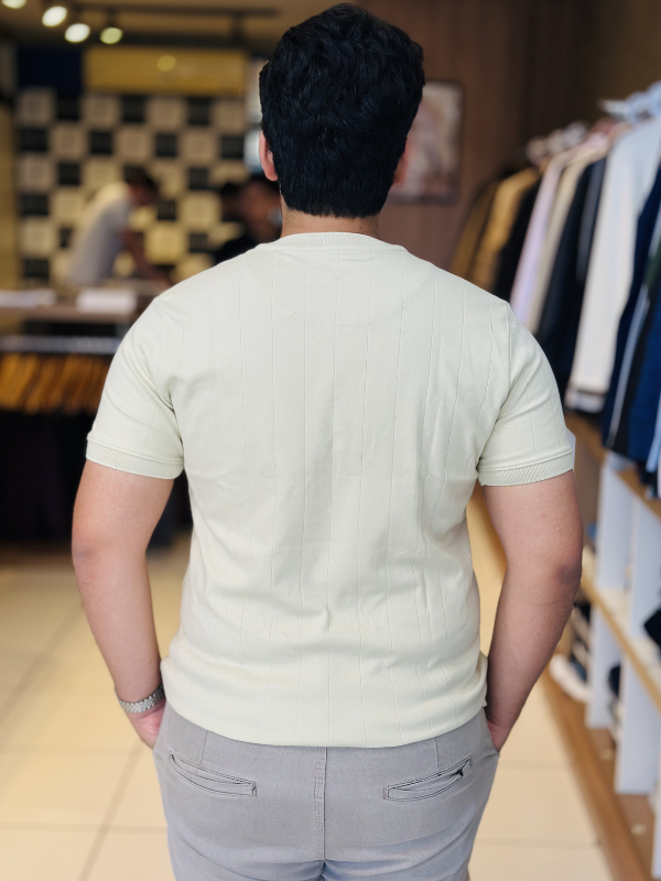 Camiseta Suede Texturizada - Marfim Moda Masculina