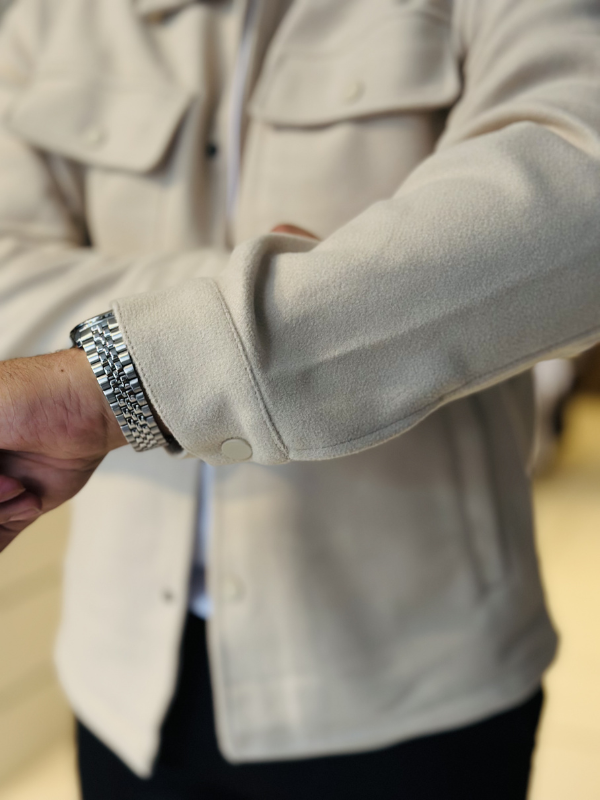 Jaqueta Veneza de Lã Batida - Marfim Moda Masculina