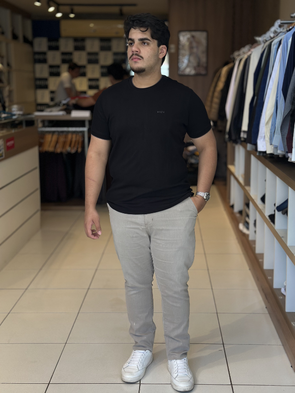 Camiseta Suede Texturizada - Marfim Moda Masculina