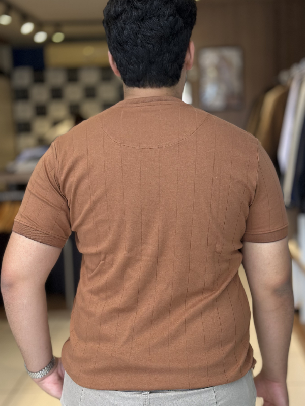Camiseta Suede Texturizada - Marfim Moda Masculina
