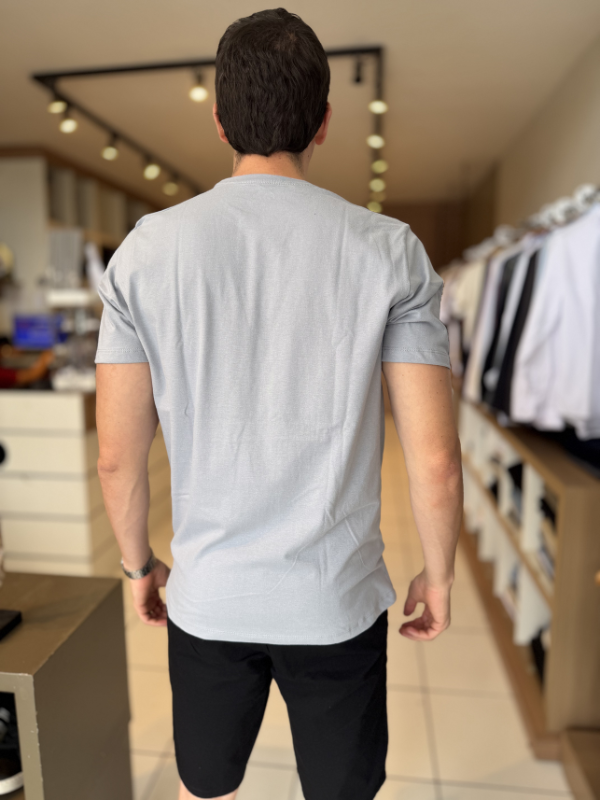 Camisa Aeropostale Azul Claro Acinzentado 100% Algodão Masculina - Marfim Moda Masculina