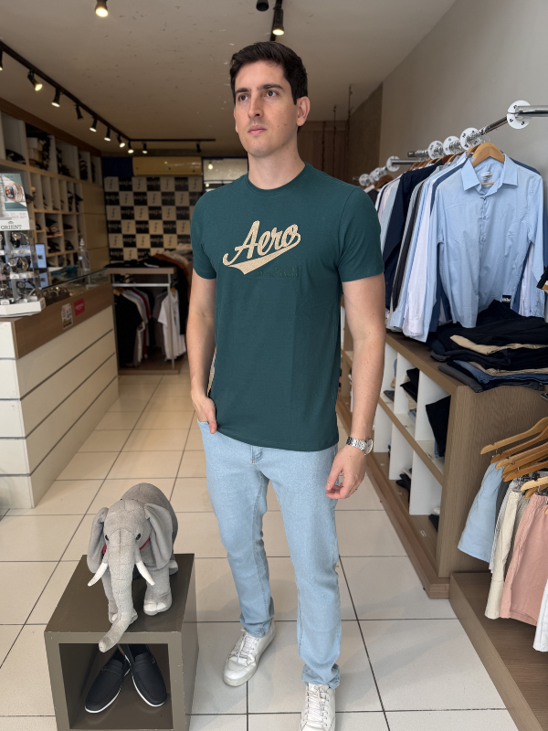 Camisa Aeropostale Verde 100% Algodão Masculina - Marfim Moda Masculina