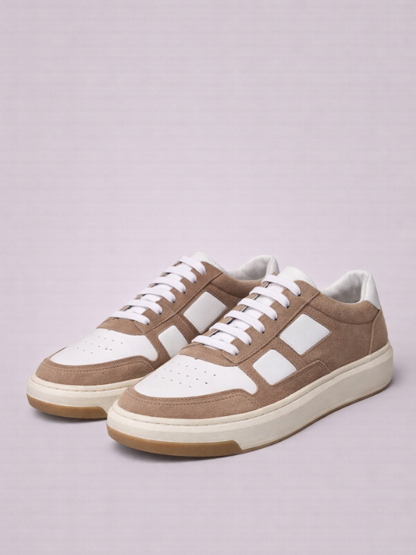 Sneaker Marfim Robusto Branco e Marrom Masculino - Marfim Moda Masculina