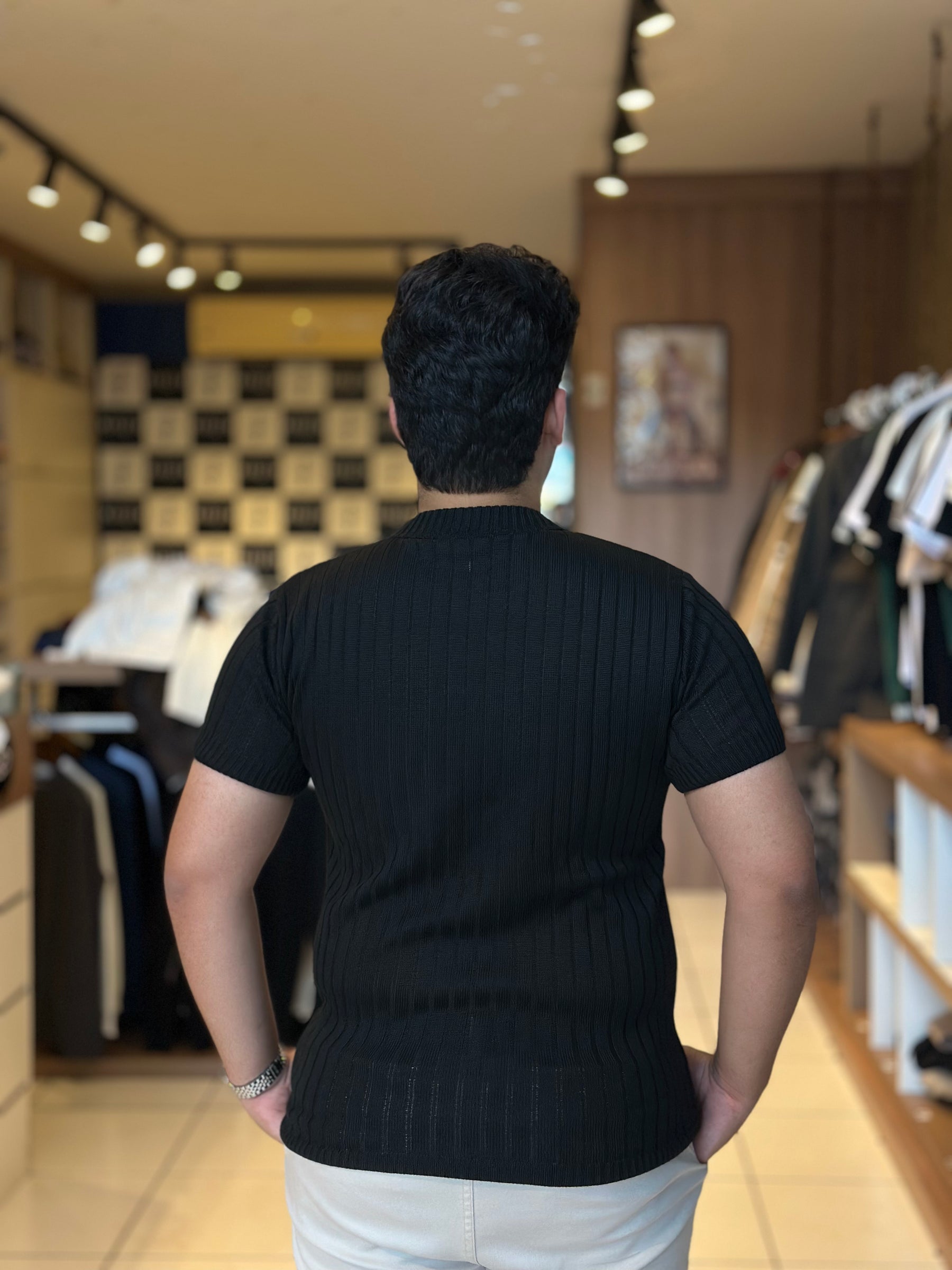 Camisa Tricô - Marfim Moda Masculina