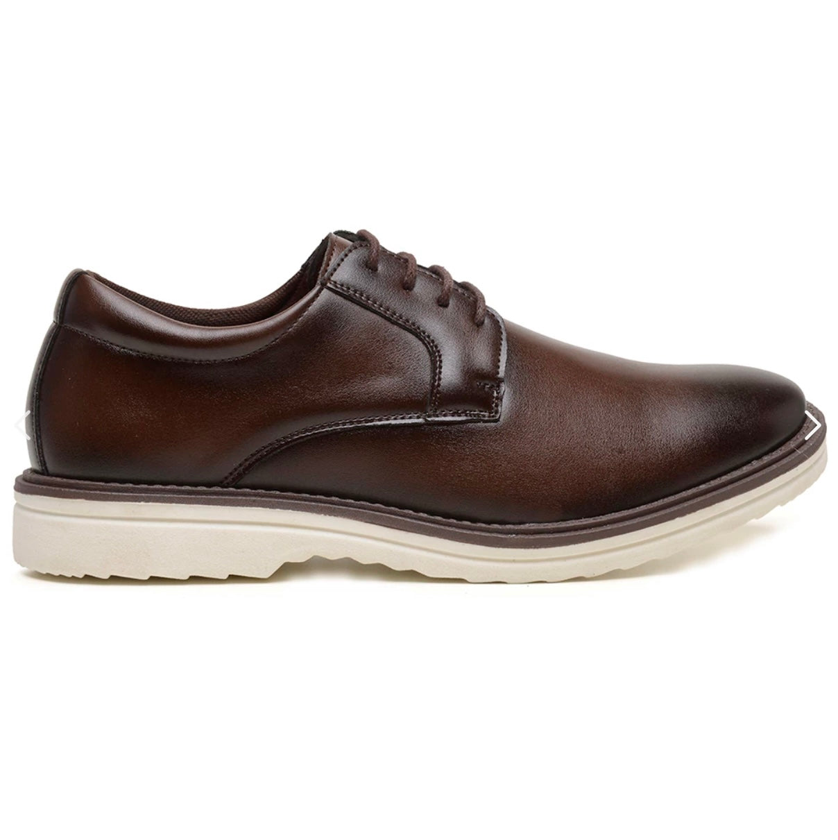 Sapato Social West Line Marrom e Branco- Marfim Moda Masculina