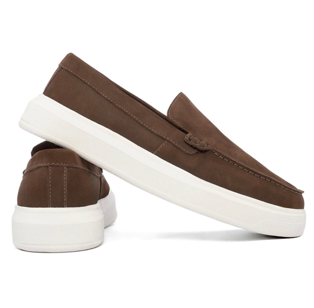 Sider Comfort Marrom Nobuck Firenze 100% Couro Legítimo - Marfim Moda Masculina