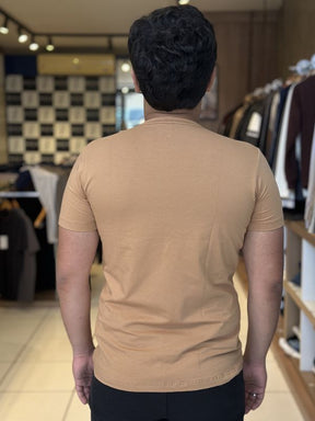 Camisa Algodão Egípcio Caramelo Cinza - Marfim Moda Masculina