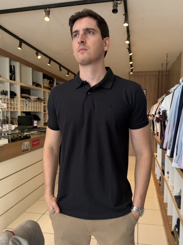 Polo Momentus Preta Masculina - Marfim Moda Masculina