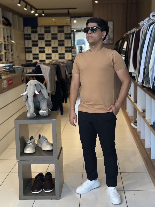 Camisa Algodão Egípcio Caramelo Cinza - Marfim Moda Masculina