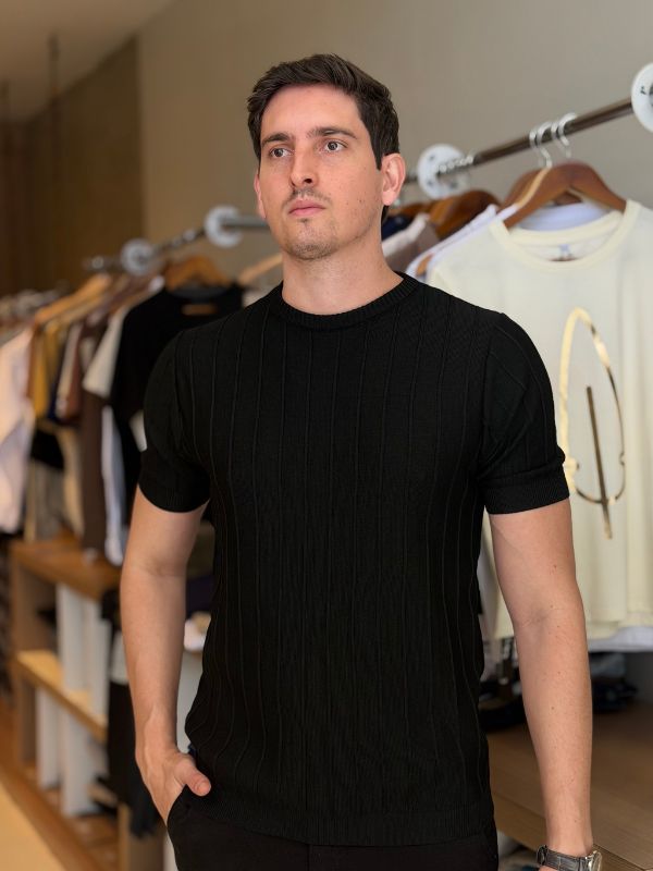 Camisa Gola Careca Preta - Marfim Moda Masculina