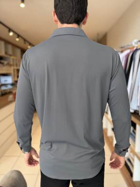 Camisa Elastic M/Longa Cinza Masculina - Marfim Moda Masculina