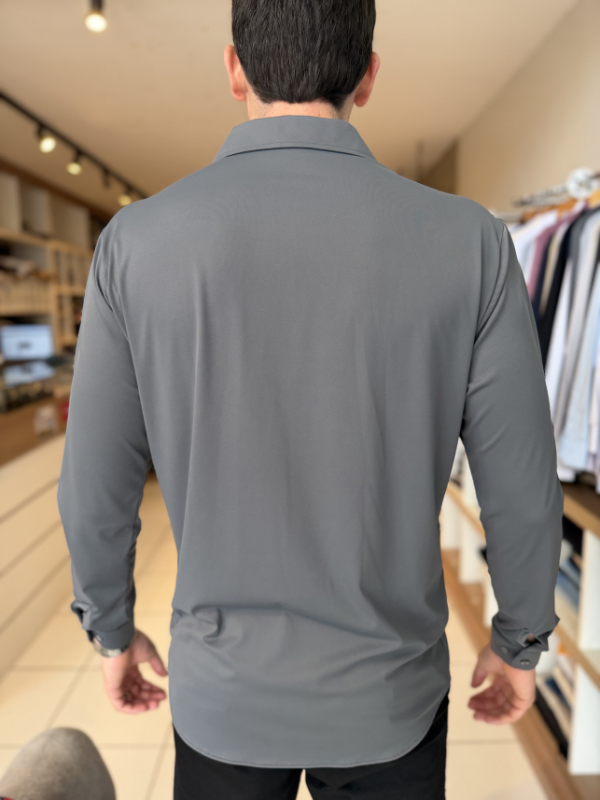 Camisa Elastic M/Longa Cinza Masculina - Marfim Moda Masculina