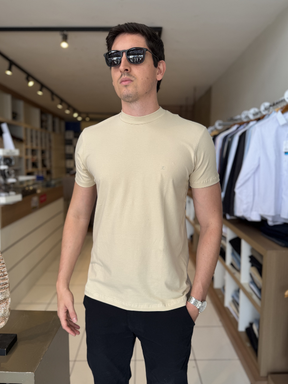 Camisa Meia Gola Bege/Areia Masculina - Marfim Moda Masculina
