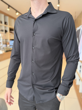 Camisa Elastic M/Longa Cinza Masculina - Marfim Moda Masculina