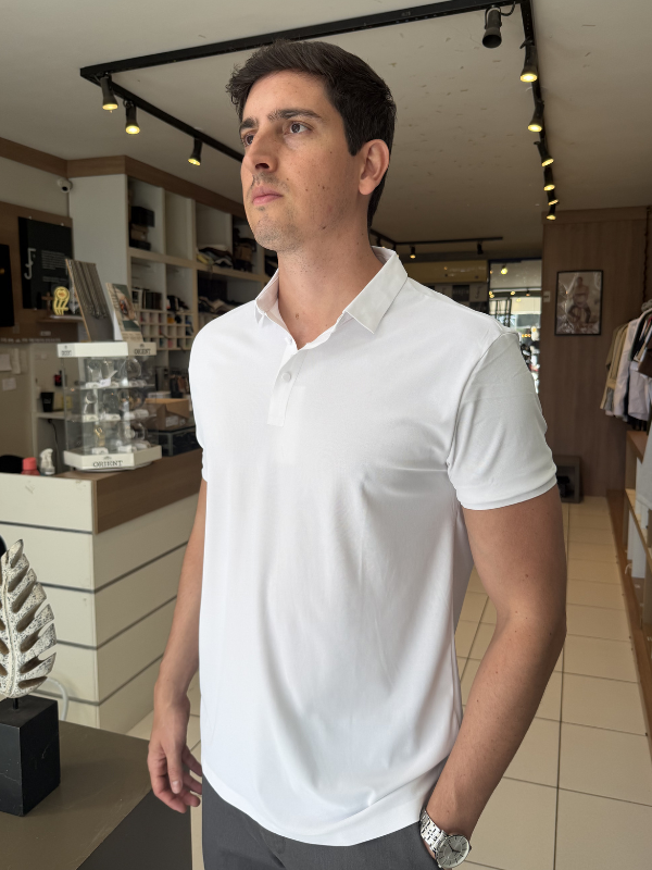 Camisa Polo Tecnológica  - Marfim Moda Masculina