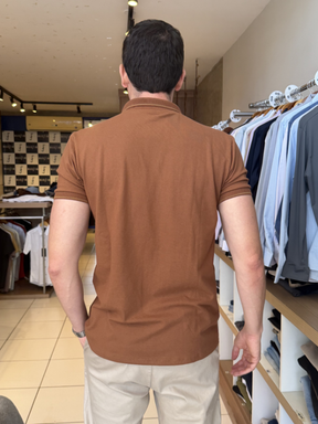 Polo Drazzo Marrom - Marfim Moda Masculina