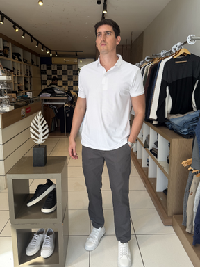 Camisa Polo Tecnológica  - Marfim Moda Masculina