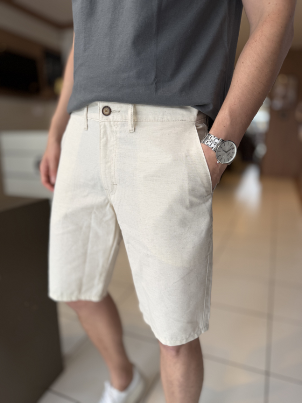 Bermuda Ogochi Bege - Marfim Moda Masculina
