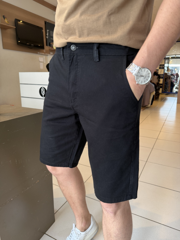 Bermuda Serafine Preta - Marfim Moda Masculina