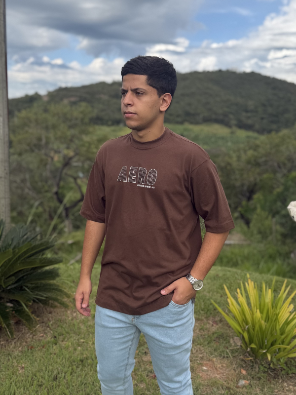 Camisa Aeropostale Marrom Over Size - Marfim Moda Masculina