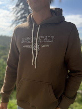 Moletom Aeropostale Marrom Escuro - Marfim Moda Masculina