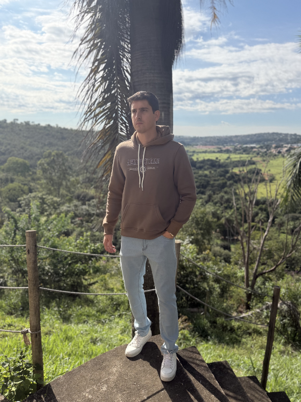 Moletom Aeropostale Marrom Escuro - Marfim Moda Masculina