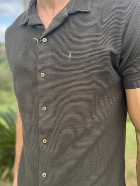 Camisa Social M/Curta Cinza - Marfim Moda Masculina