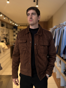 Jaqueta Suede Texturizado Premium - Marfim Moda Masculina