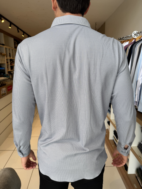 Camisa Elastic M/Longa Cinza Claro Masculina - Marfim Moda Masculina