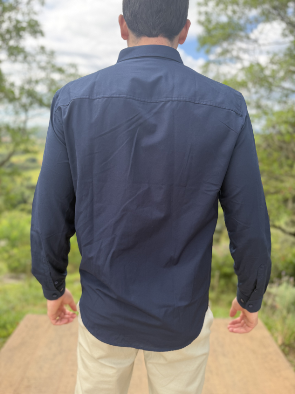 Camisa Social M/Longa Sibra Azul - Marfim Moda Masculina