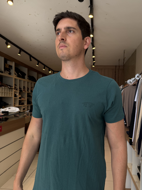 Camisa Aeropostale Básica Verde Escuro- Marfim Moda Masculina