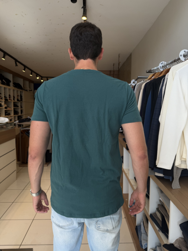 Camisa Aeropostale Básica Verde Escuro- Marfim Moda Masculina