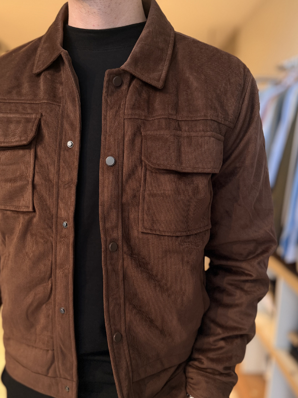 Jaqueta Suede Texturizado Premium - Marfim Moda Masculina